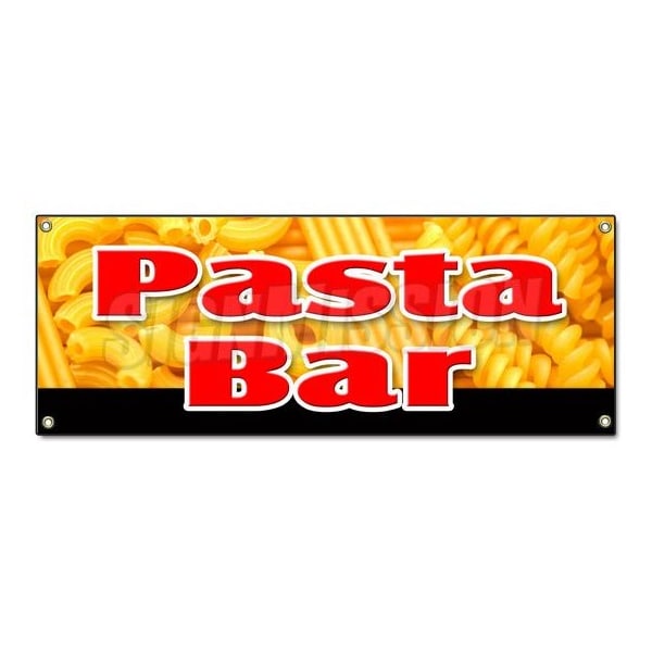 PASTA BAR BANNER SIGN dressing salad pasta noodles vegetables tomato bar variety